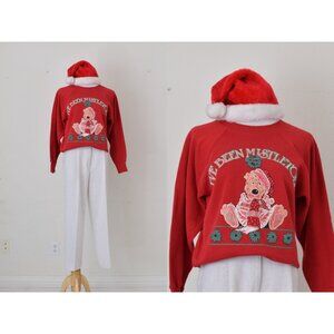 Vintage 90s Cotton/Poly Christmas Ugly Sweater size S‎